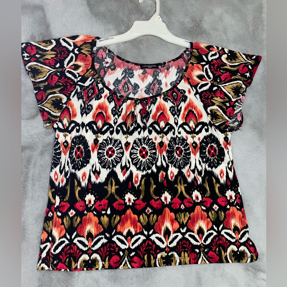 ♥️Notations Women's Multicolor Patterned Top - Picture 4 of 4